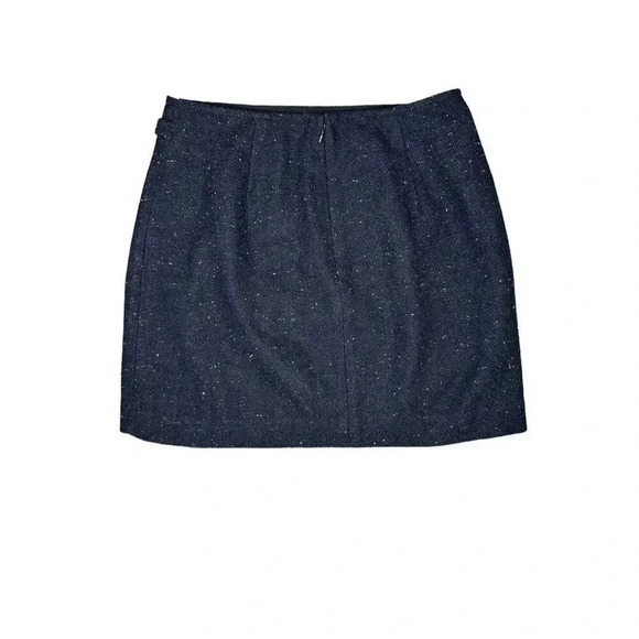 Banana Republic Petite 0 Wool Blend Black Mini Skirt With Speckled Design - Picture 2 of 6